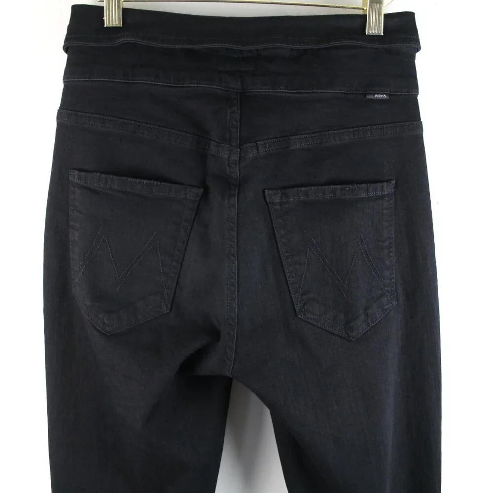 Revolve MOTHER The Triple Stack Runaway Not Guilty Black Belted Jeans 26 - Picture 5 of 8